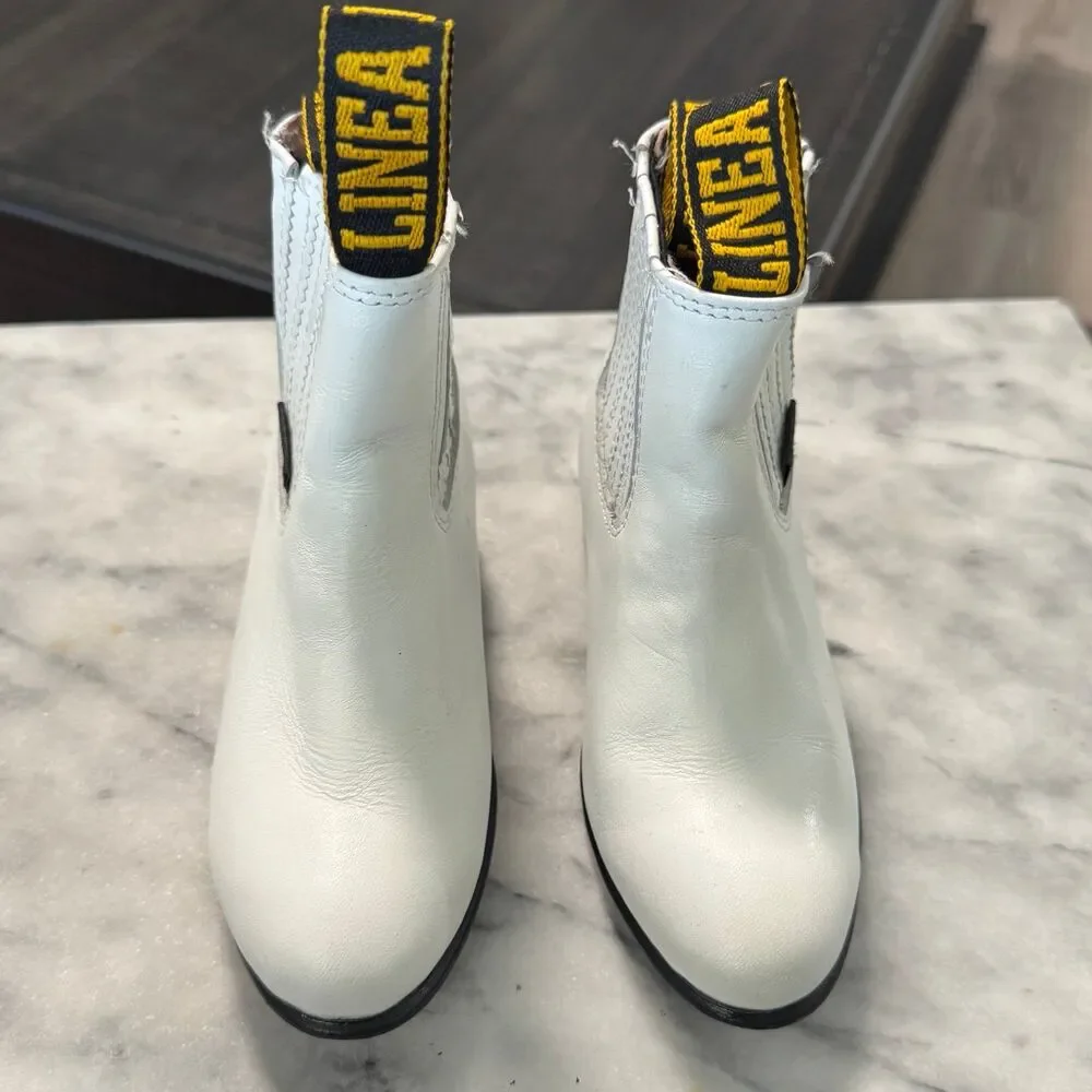 White Leather Sole Botin Charro